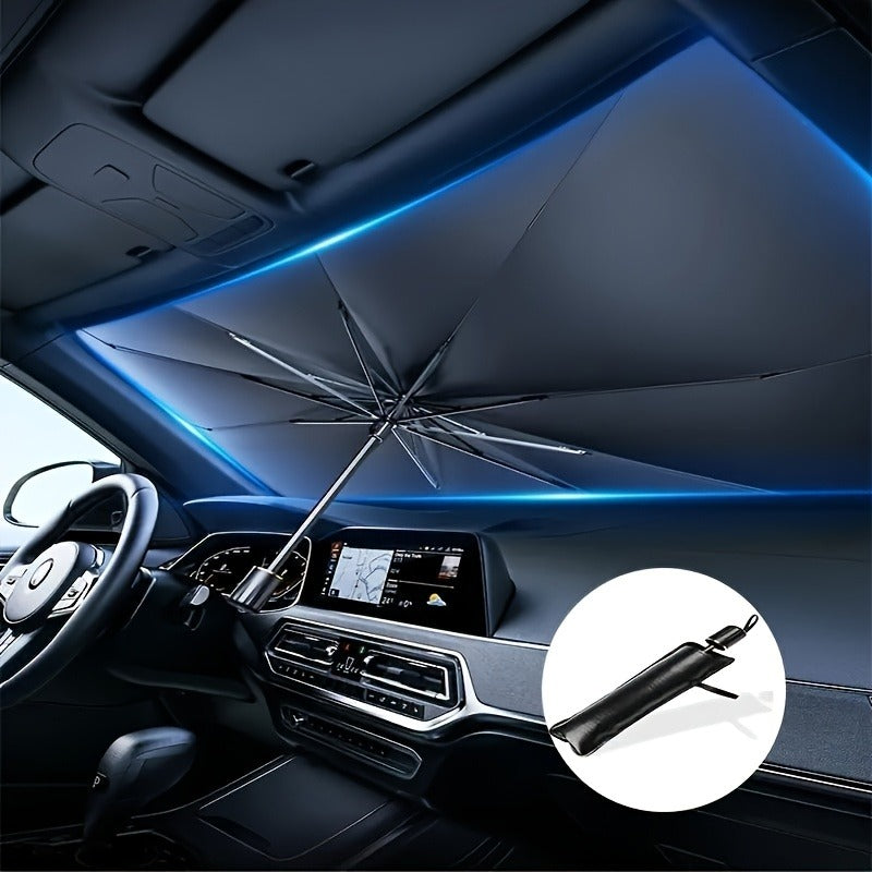 UPF50+ Compact Roll-Up Sunshade for Front Window