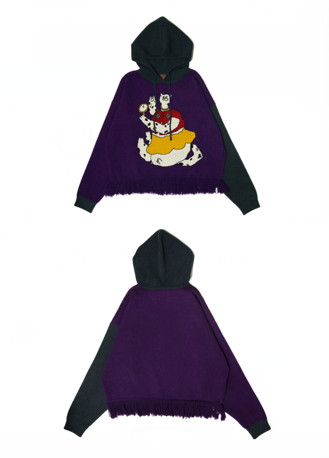 Odd Maker Cat Mirror Sweater with Tassels for Women