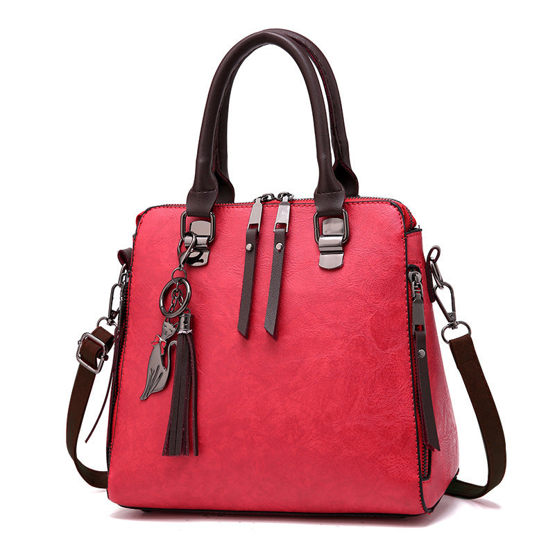 Fashion Vintage Tote Bag with Fox Pendant (2023)