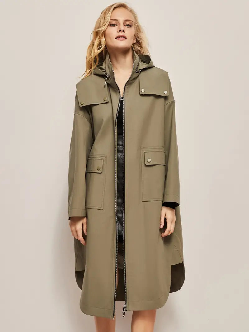 Casual Hooded Long Sleeve Windproof Coat for Women