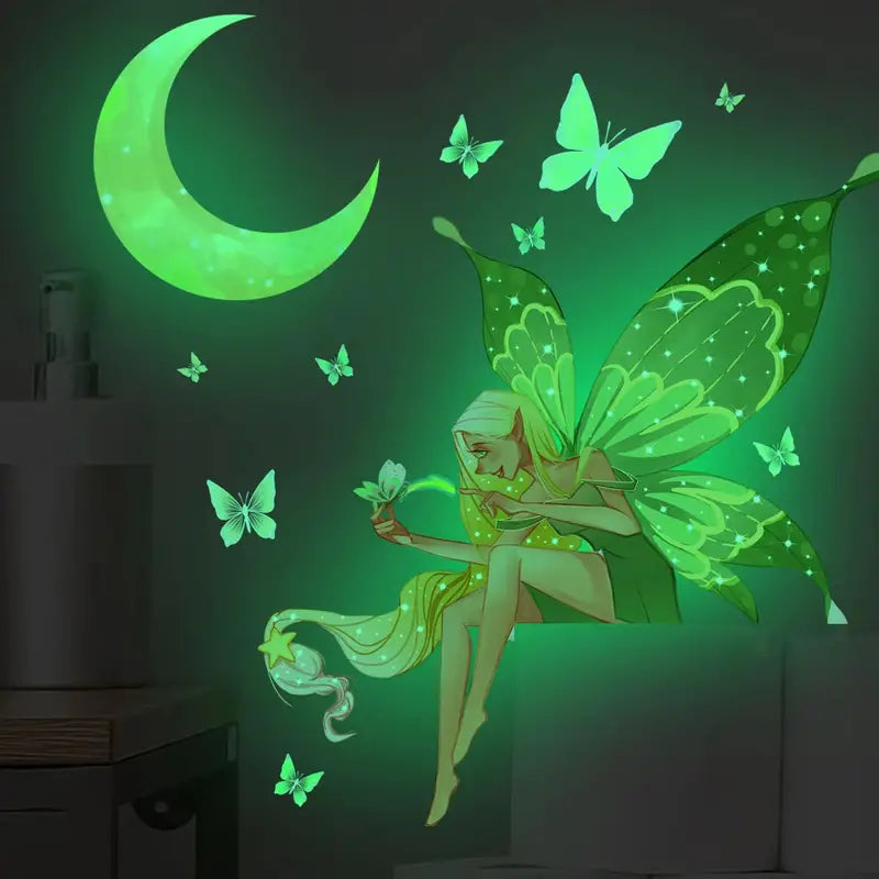 Glow-in-the-Dark Fairy Mermaid Butterfly Wall Stickers
