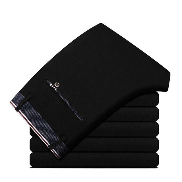 Men's Elastic Band Straight Casual Business Pants