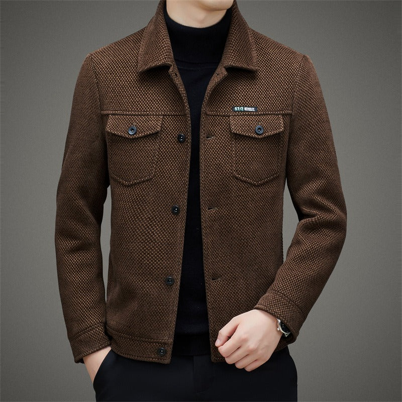 Men's Thickened Polo Collar Jacket