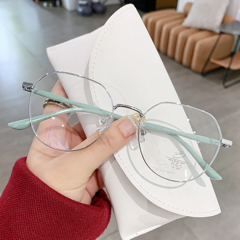 Vintage Anti-Blue Light Glasses for Women, Polygon Frame