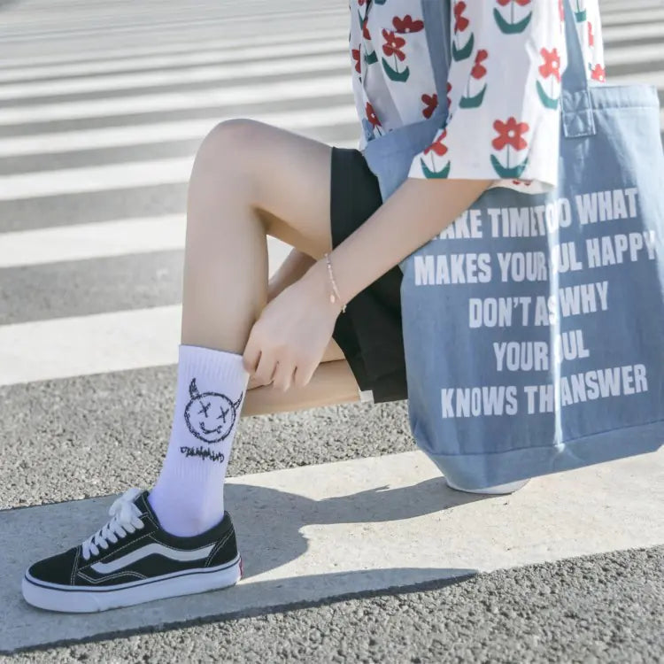 "Broken4 Cartoon Demon High Cotton Sports Socks (2-Pack)"