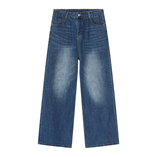 Personality Denim Men's Loose Wide-leg Straight Pants