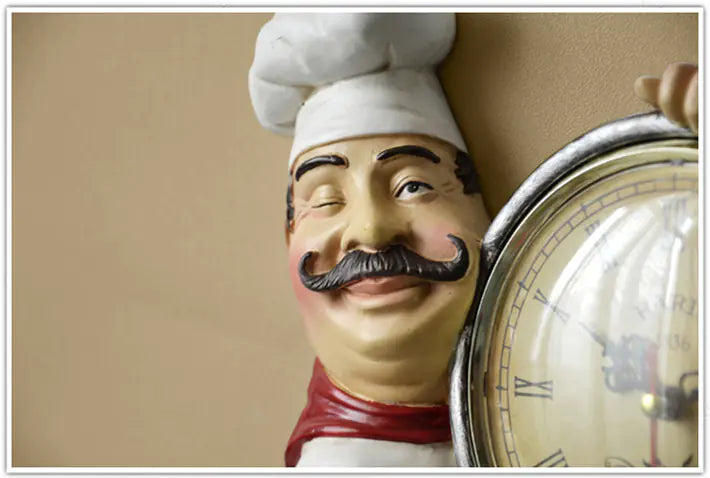 3D Chef Wall Clock - Creative Kitchen Decor