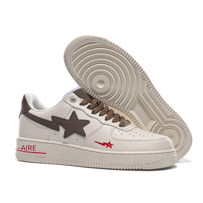 Air Force One Pure White Sneakers in Bone and Ice Blue