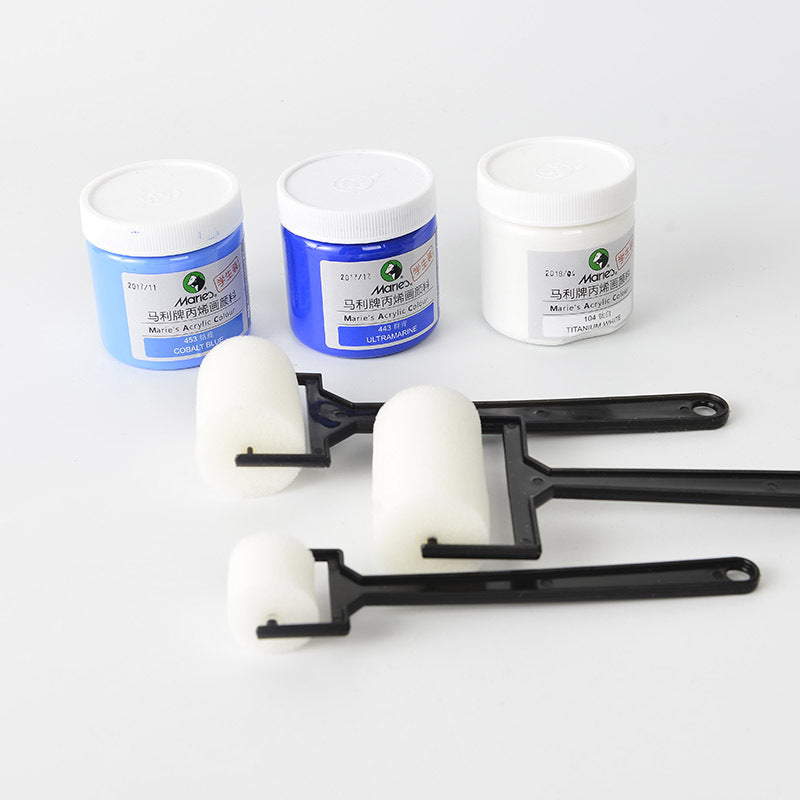 DIY Painting Tool Kit with Roller Brushes and Paint Set