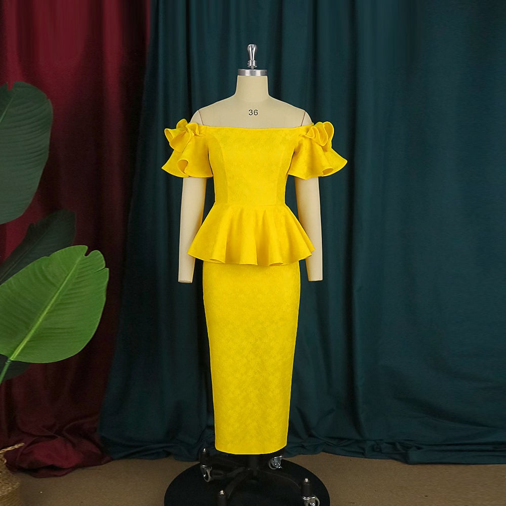 One-Shoulder Ruffle Dress in Celebrity Style
