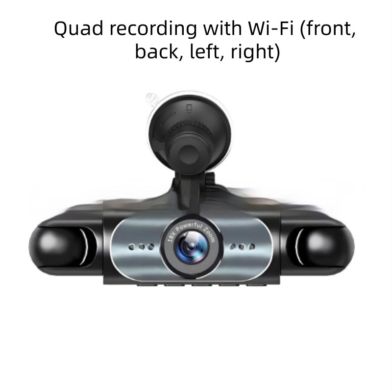Four-lens HD Surveillance Dash Cam with Rearview