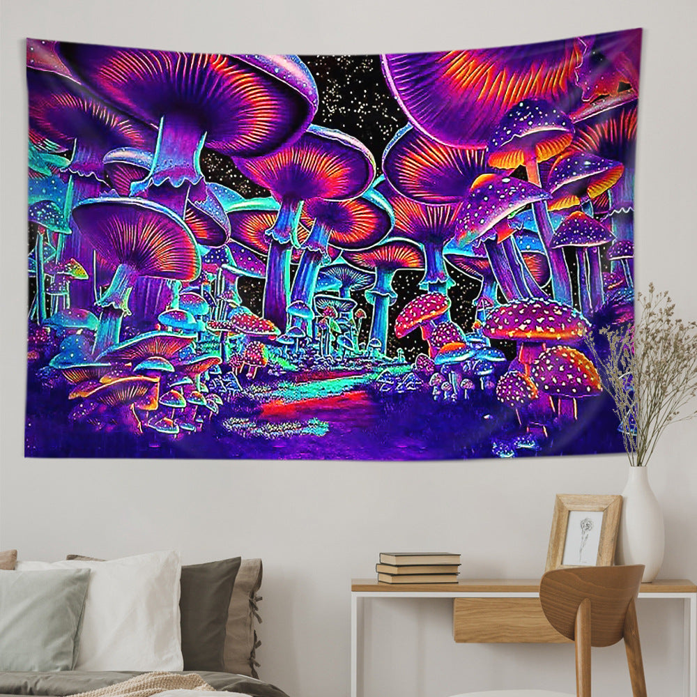 New American Bohemian Dreamy Psychedelic Mushroom Tapestry