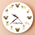 Mini Pug Wall Clock - Cartoon Style Home Decor