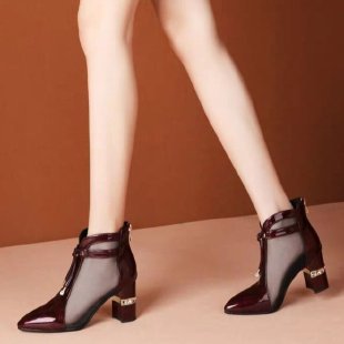 Stylish Women's Patent Mesh Ankle Boots and Sandals