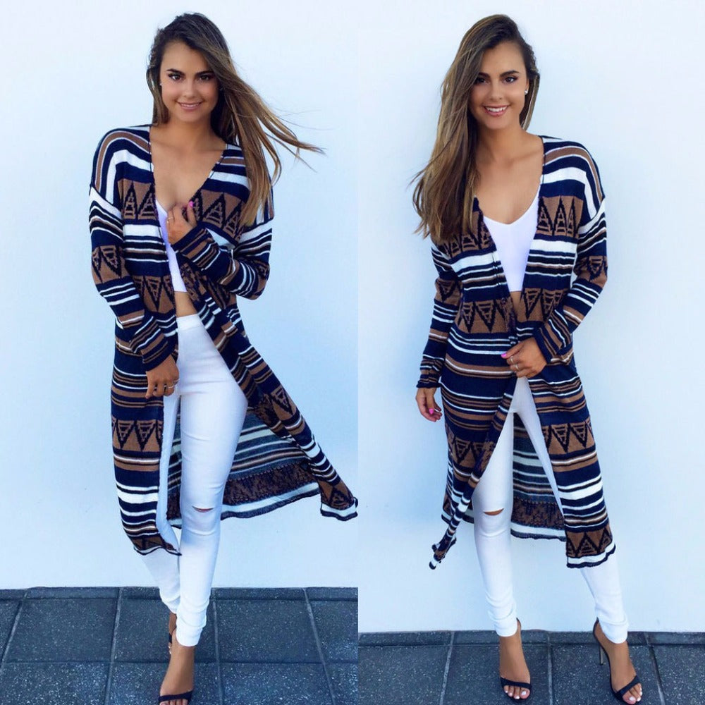 Women's Printed Pattern Cardigan Thin Jacket