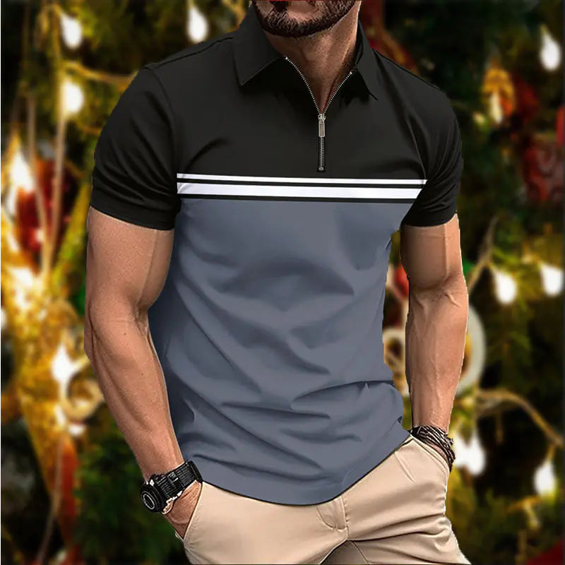 Stylish Slim Fit Striped Polo Shirt for Men