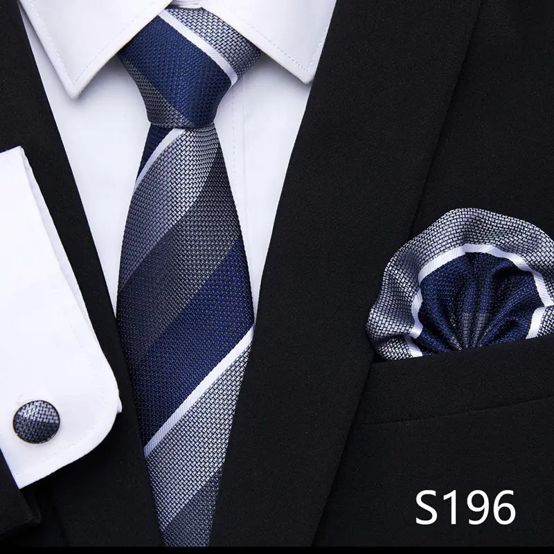 Korean Style Floral Tie and Pocket Square Set for Men
