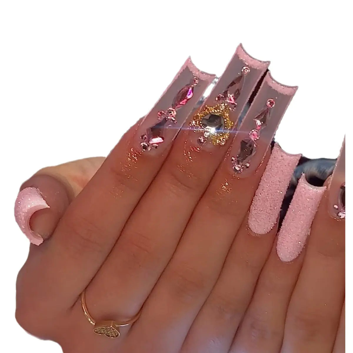 Valentine's Day Press-On Nail Set with Heart Designs