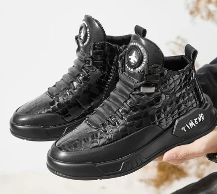 Men's Leather Martin Boots - High Top Winter Fashion