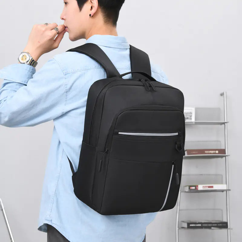 Men's Business Leisure Backpack with USB Charging