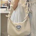 Women's Simple Love Rabbit Pleated Drawstring Handbag