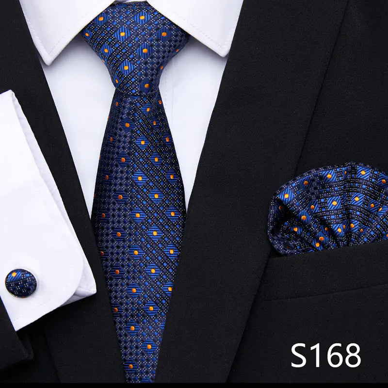 Korean Style Floral Tie and Pocket Square Set for Men