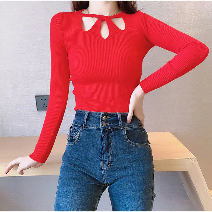 Korean Style Slim-Fit Sweater for Women (Autumn/Winter)