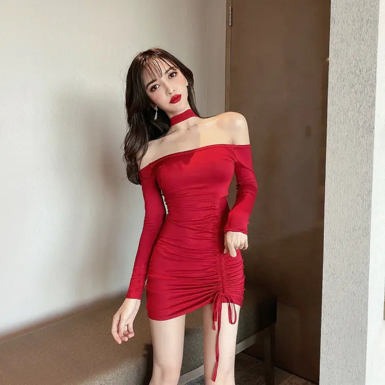 Autumn Sexy Off-Shoulder Long Sleeve Bodycon Dress