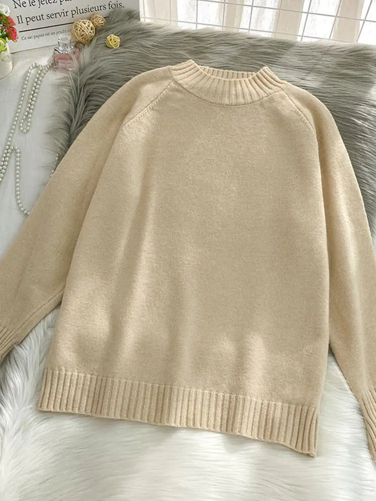 Cozy Knit Pullover Sweater for Women - Loose Fit
