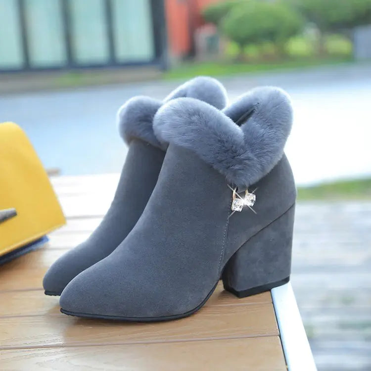 Fashionable Women's Chunky Heel Martin Boots