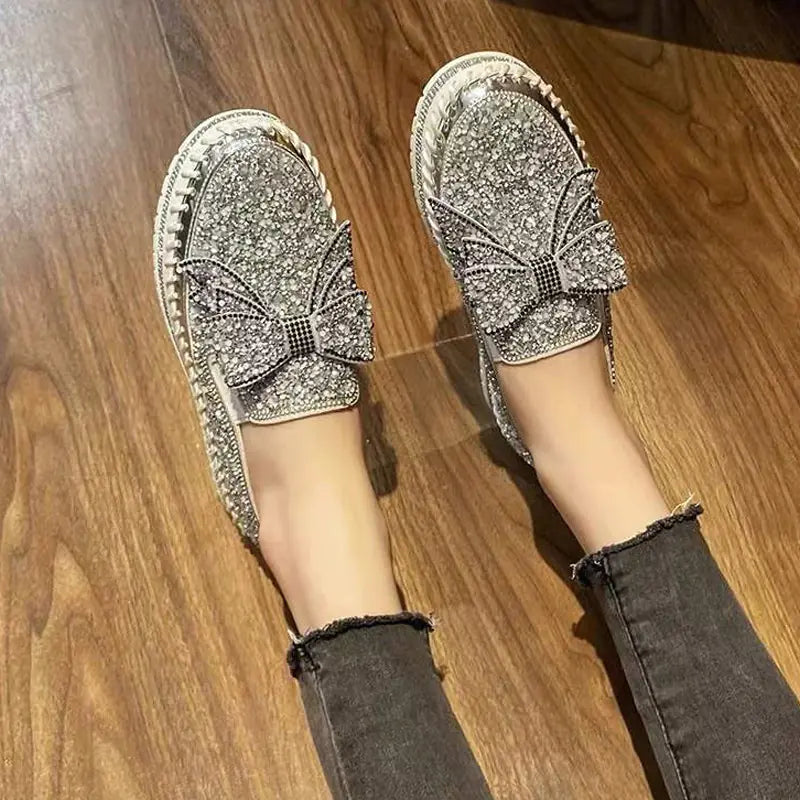 Luxury Sequin Butterfly Flats for Ladies - Casual Style