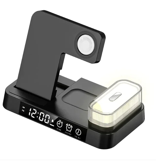 3-in-1 Magnetic Wireless Charger with Night Light - 30W Fast Charging for Apple, Samsung, Watch