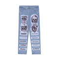 Men's Wide Leg Loose Street Pants in Washed Denim