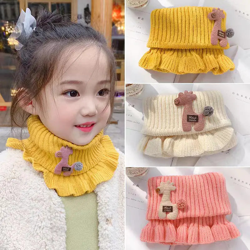 Cartoon Knit Scarf for Kids - Autumn and Winter