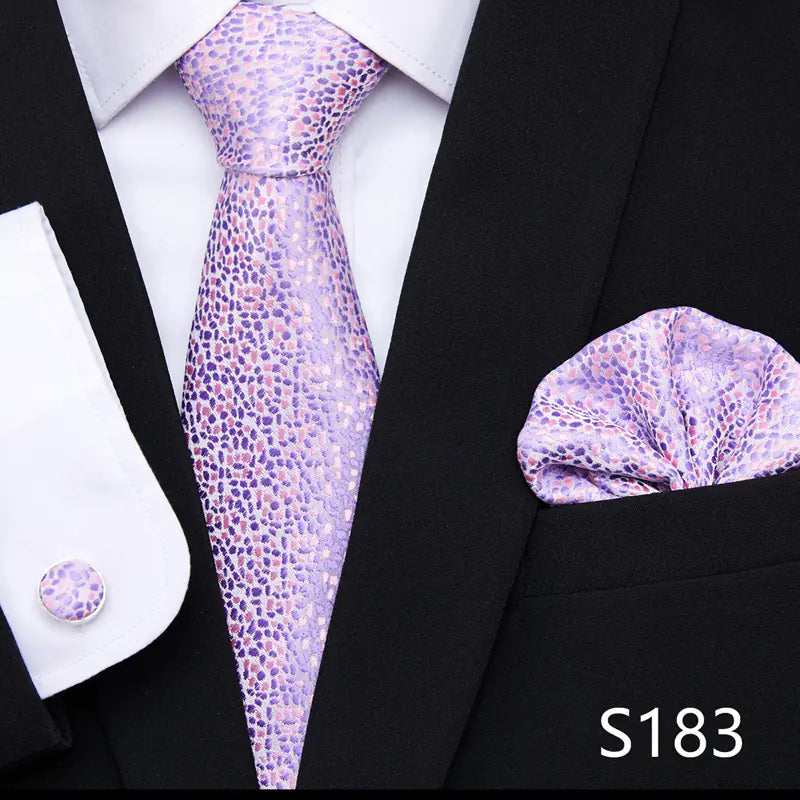 Korean Style Floral Tie and Pocket Square Set for Men