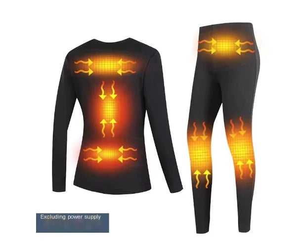 USB Heated Thickened Long Johns Cold Protection Suit