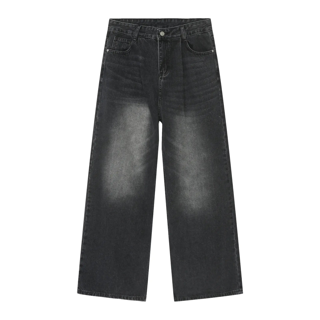Personality Denim Men's Loose Wide-leg Straight Pants
