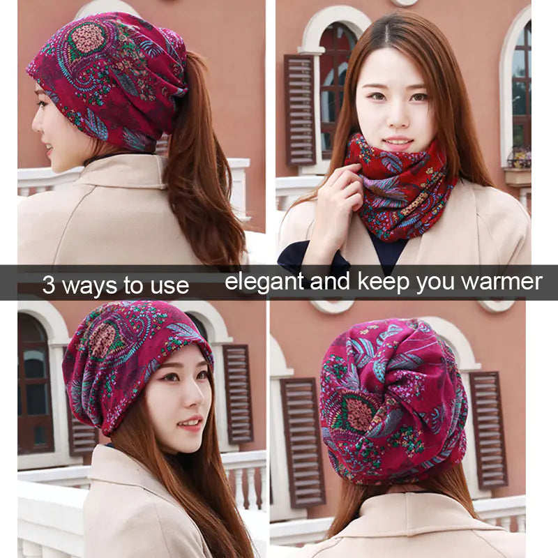 6 Colors Women's Brimless Cap with 3 Wearing Styles