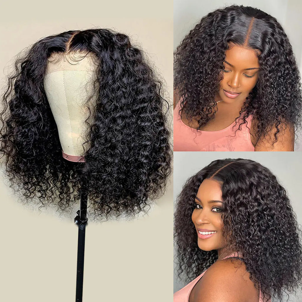Sunper Queen Short Bob Wig Jerry Curly Human Hair Wigs For Woman