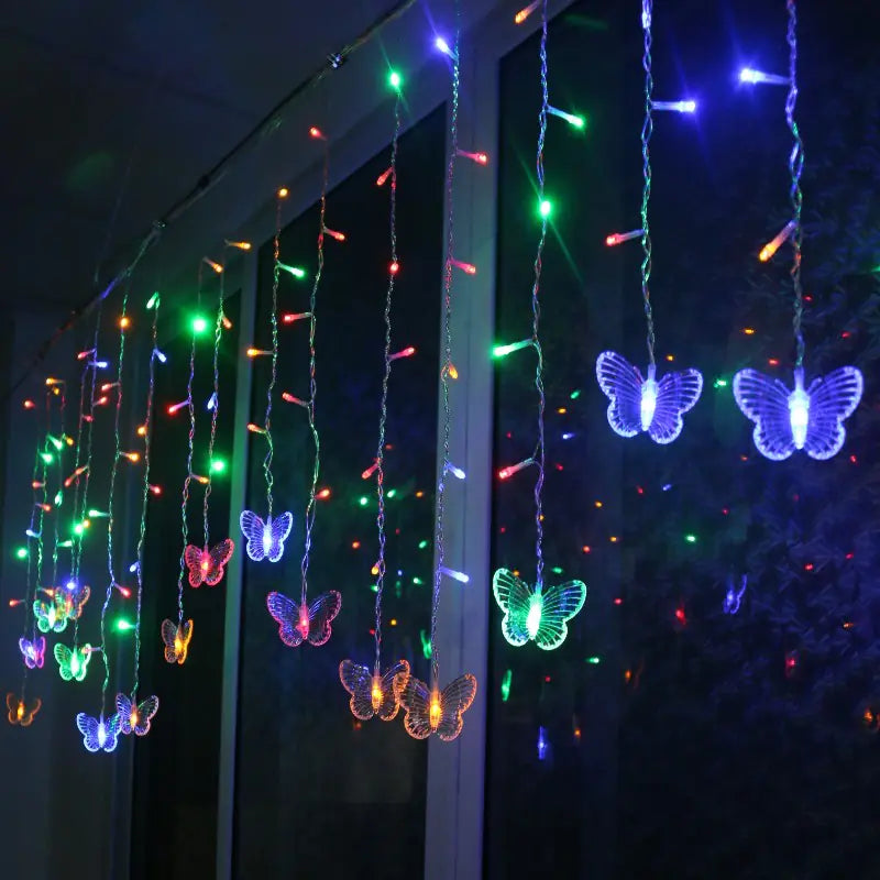 Butterfly Curtain Lights, LED Starry String Decor