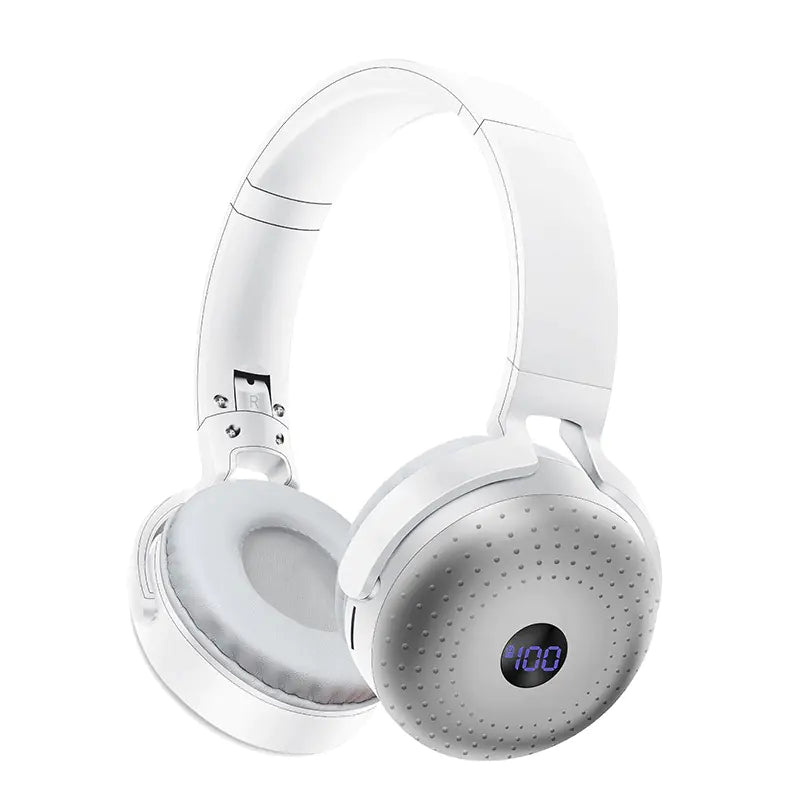 Wireless HiFi Stereo Headsets with Built-in Mic and Power Display