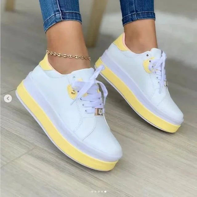 Casual Large Size Ladies' Lace-Up Sneakers