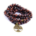 Tree Pattern Agate Long Bracelet with Pendant Accessory