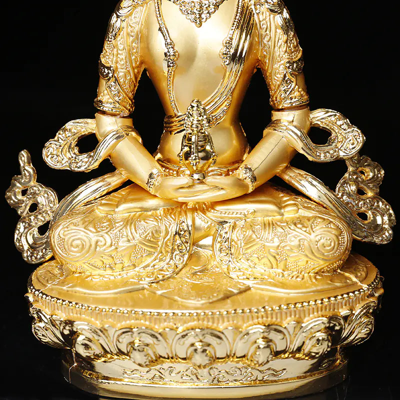 5-Inch Alloy Long Life Buddha Statue for Home Decor