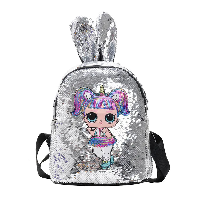 Fashionable Princess Sequin Backpack for Girls