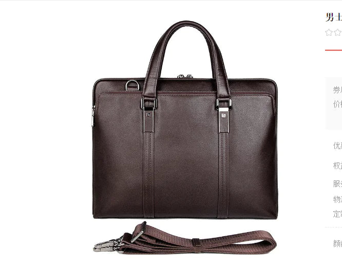 Gentleman Style Leather Business Briefcase Handbag