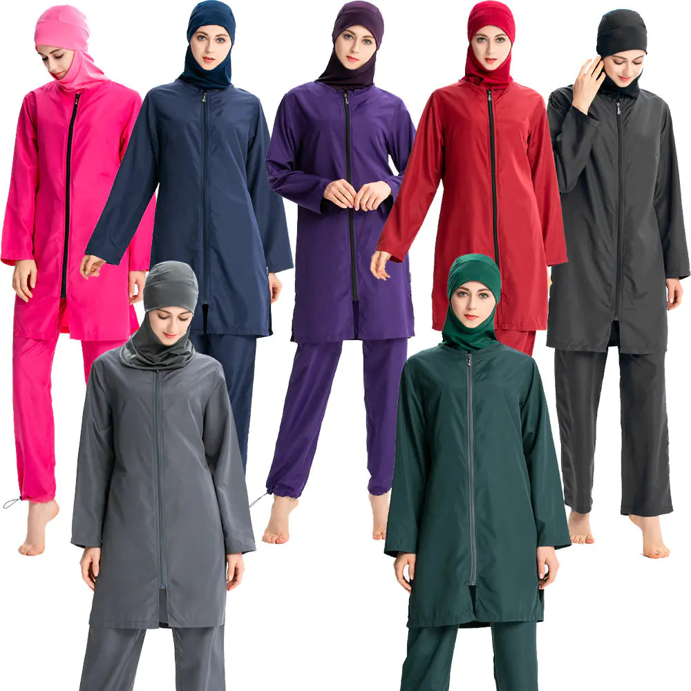 2019 Women's Lightweight Modest Swimwear Set with Hoodie