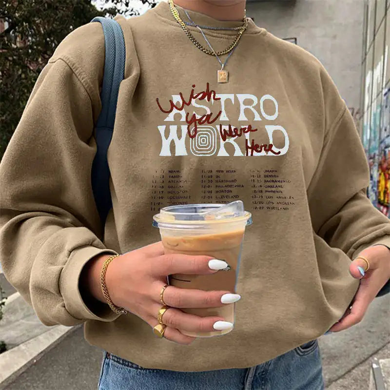 Casual Long Sleeve Women's Letter Print Sweatshirt Jacket