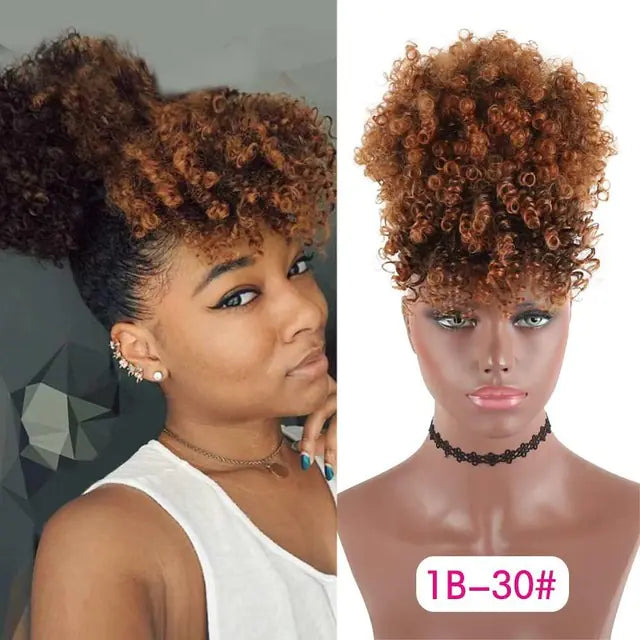 Lady Africa Fake Fluffy Hair Bud Bangs with Pack
