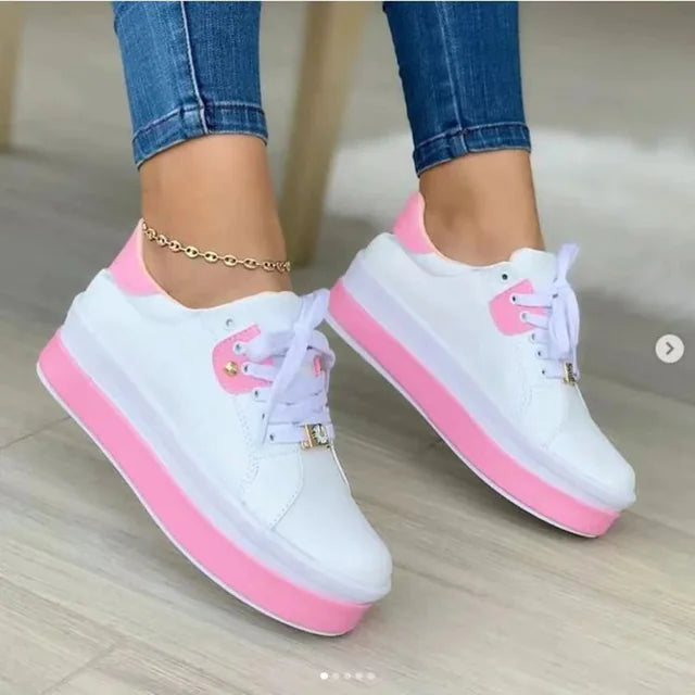 Casual Large Size Ladies' Lace-Up Sneakers
